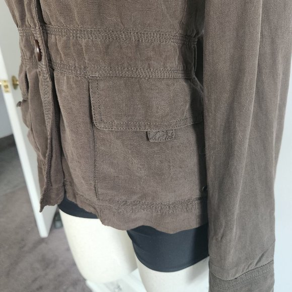 J. Crew Linen/Cotton Blend Utility Jacket, Size S/M - Picture 6 of 12